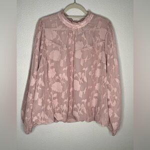 Torrid Chiffon Clip Floral Bubble Hem Blouse Size 2